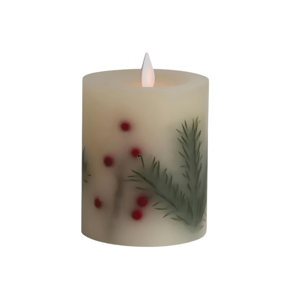 4"H Flameless LED Christmas Candle HOME & GIFTS - Home Decor - Seasonal Decor Creative Co-Op   