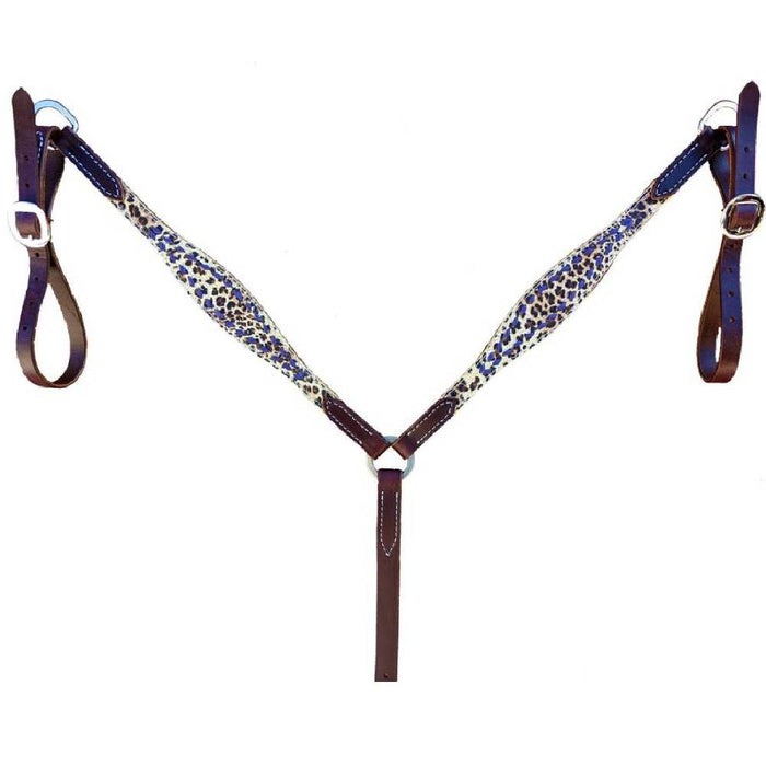 Teskey's Chocolate Cheetah Breast Collar w/Buckstitch Tack - Breast Collars Teskey's