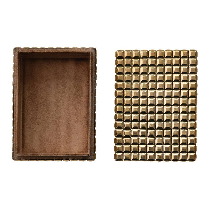Metal Studded Gold Box HOME & GIFTS - Home Decor - Decorative Accents Creative Co-Op