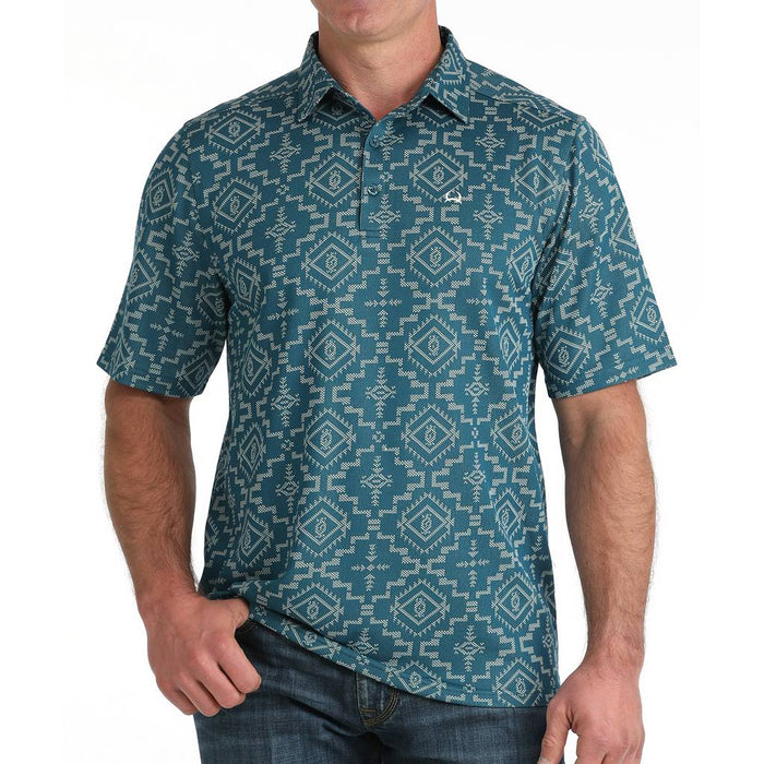 Cinch Men's Arenaflex Aztec Blue Polo MEN - Clothing - Shirts - Short Sleeve Cinch