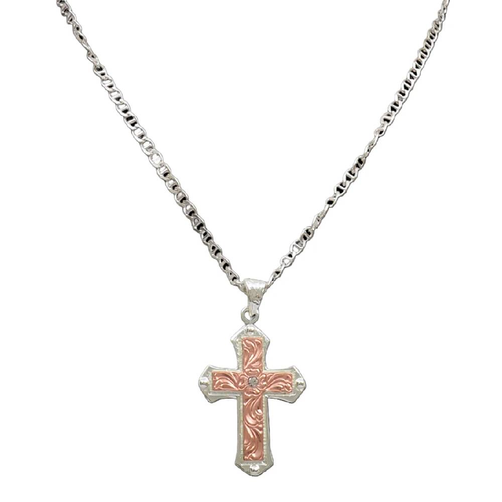 Silver Strike Men’s Cross Necklace - Copper & Sliver MEN - Accessories - Jewelry & Cuff Links M&F Western Products   