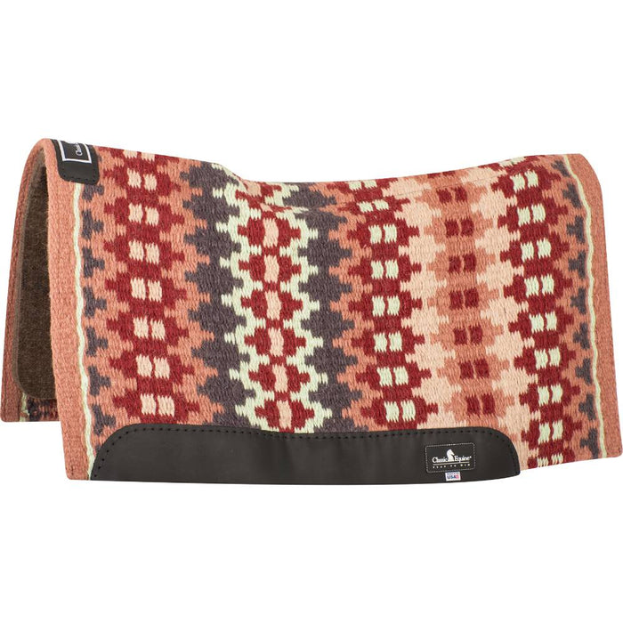 Classic Equine Contour Wool Top Alpaca Pad - 32"x34" Tack - Saddle Pads Classic Equine Rose/Pistachio