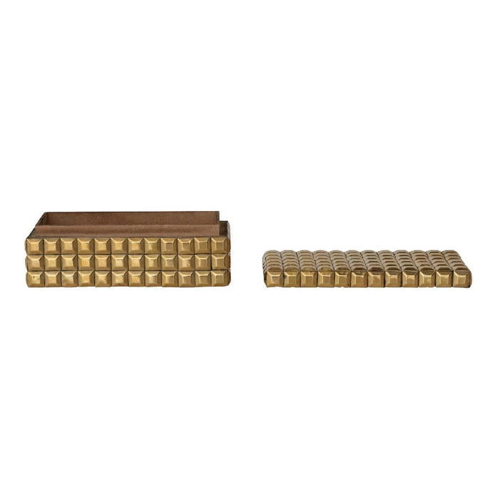Metal Studded Gold Box HOME & GIFTS - Home Decor - Decorative Accents Creative Co-Op