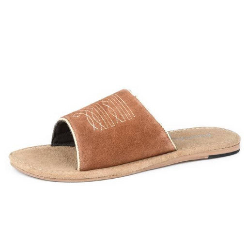 Roper Women's Hampton Tan Cow Suede Slide Sandal WOMEN - Footwear - Sandals Roper Apparel & Footwear