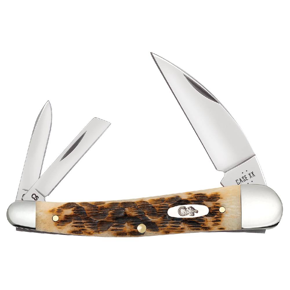 Case Seahorse Whittler Amber Bone CS Peach Seed Jig Knives W.R. Case