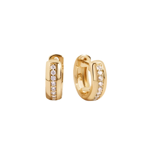 Striped Huggie Earrings - Gold Diamond WOMEN - Accessories - Jewelry - Earrings Sami Jewels