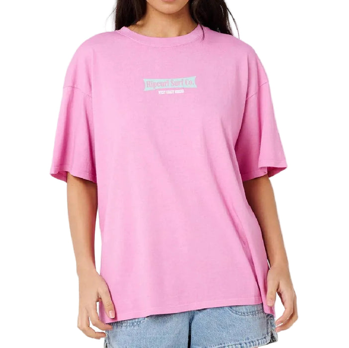 Rip Curl Women's West Coast Heritage Fuchsia Tee