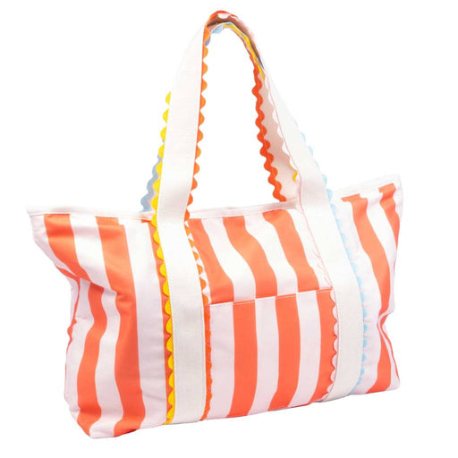 Georgia Orange Striped Canvas Tote Bag ACCESSORIES - Luggage & Travel - Tote Bags Nash Grey
