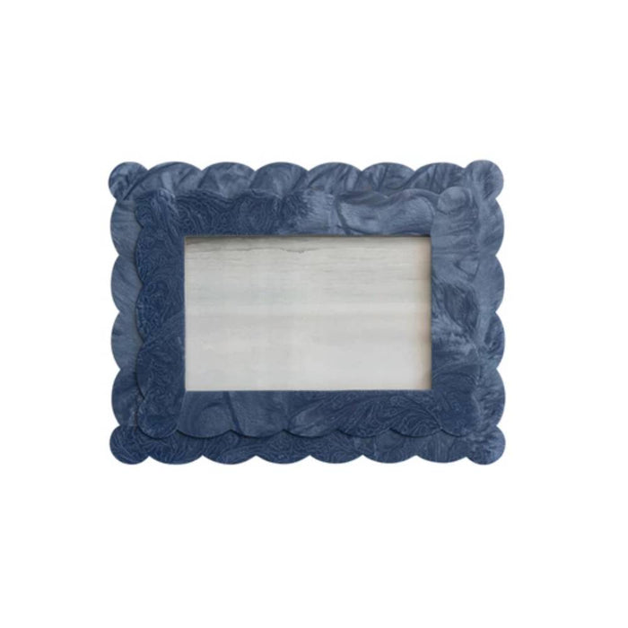 2- Layer Scalloped Resin Photo Frame - 4" x 6" Home & Gifts - Home Decor - Decorative Accents Creative Co-Op Blue