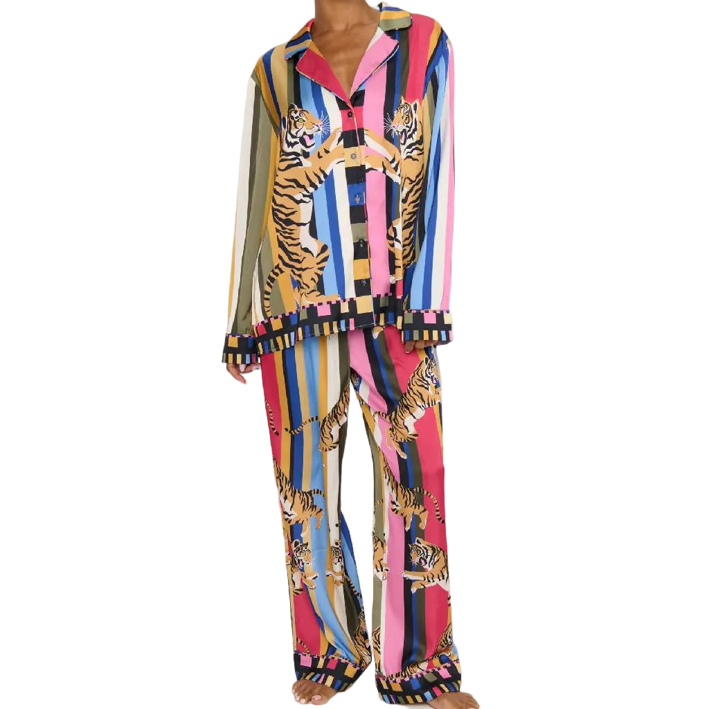 Show Me Your Mumu Classic Tiger Dreams Silky PJ Set WOMEN - Clothing - Loungewear Show Me Your Mumu