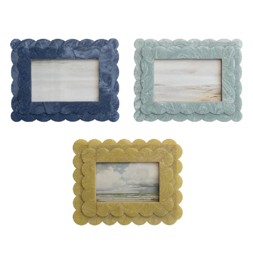 2- Layer Scalloped Resin Photo Frame - 4" x 6" Home & Gifts - Home Decor - Decorative Accents Creative Co-Op