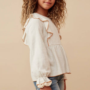 Hayden Girl's Ruffle Top- FINAL SALE KIDS - Girls - Clothing - Tops - Long Sleeve Tops Hayden Los Angeles   