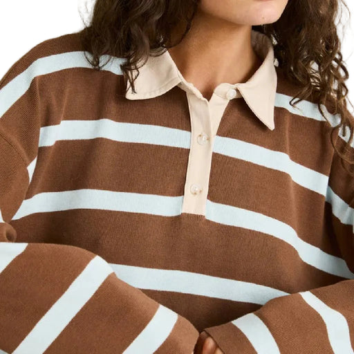 Rugby Polo Brown Knit Sweater WOMEN - Clothing - Sweaters & Cardigans Rhythm