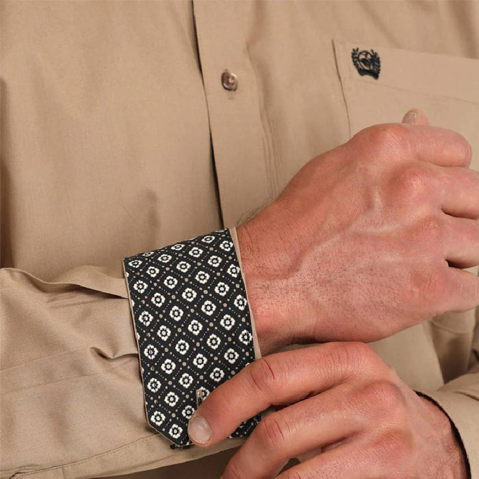 Cinch Men's Solid Khaki Button Down Shirt MEN - Clothing - Shirts - Long Sleeve Cinch