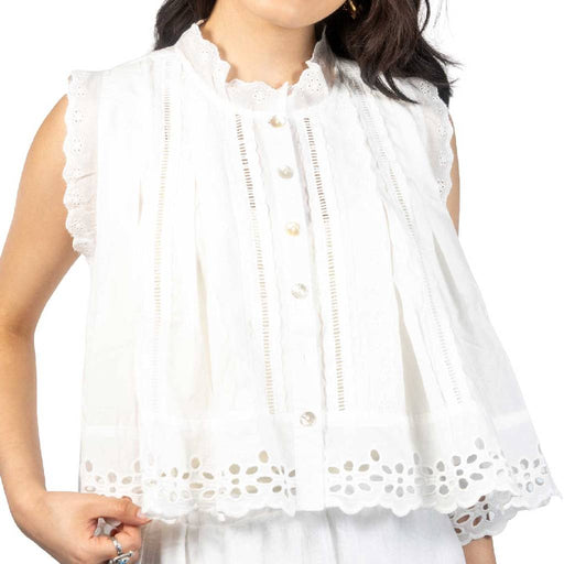 Broderie Anglaise White Top WOMEN - Clothing - Tops - Sleeveless Camellia