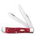 Case Dark Red Bone CS Trapper Peach Seed Jig w/Pocket Clip Knives W.R. Case