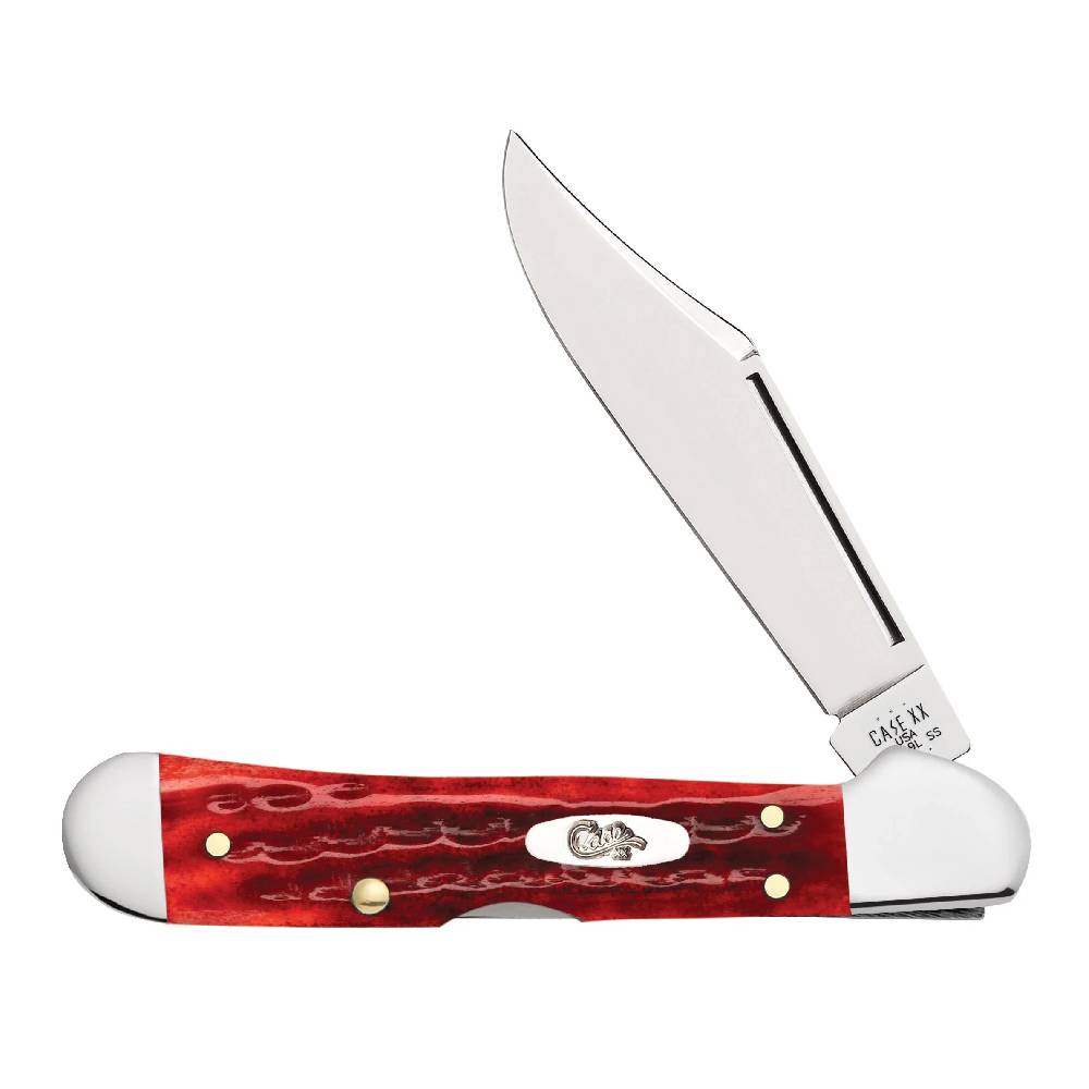 Case Pocket Worn® Corn Cob Jigged Old Red Bone Mini CopperLock® Knives W.R. Case   