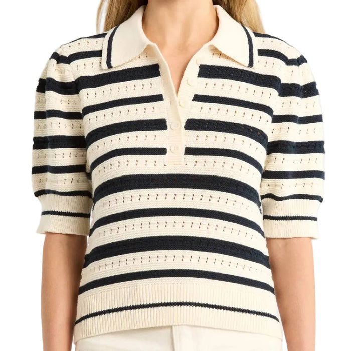 Habitual Women's Striped Polo Sweater WOMEN - Clothing - Tops - Short Sleeved Habitual