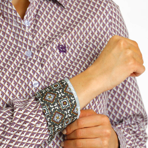* Cinch Women's Diamond Print Shirt - FINAL SALE *Size XL WOMEN - Clothing - Tops - Long Sleeved Cinch
