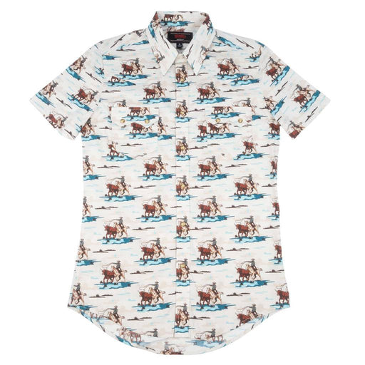 Rock & Roll Denim Men's Western Print Pearl Snap Shirt MEN - Clothing - Shirts - Short Sleeve Panhandle