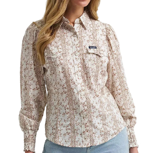 Wrangler Women's Snap Western Smocked Snap Top WOMEN - Clothing - Tops - Long Sleeved Wrangler