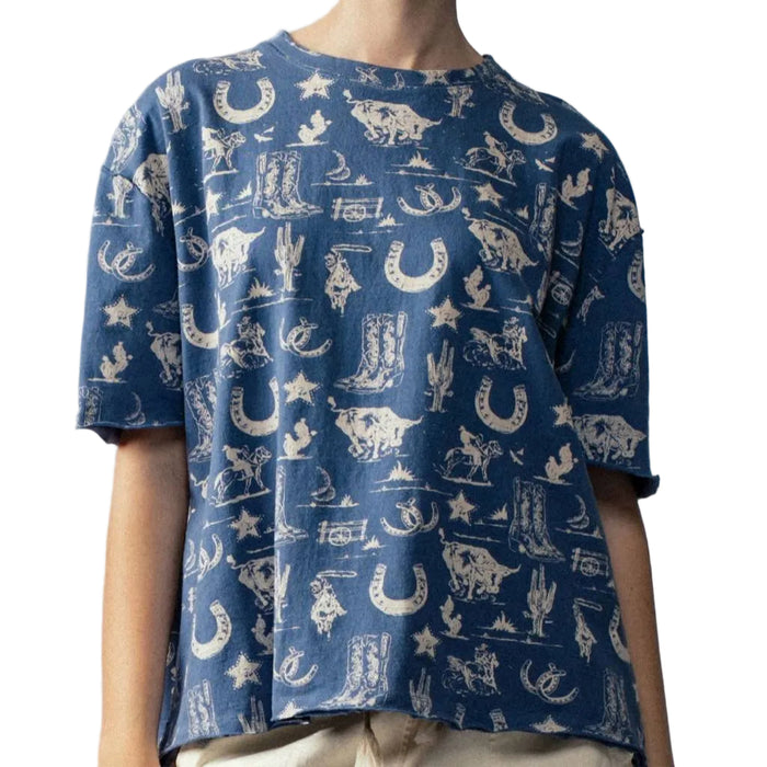 Western Graphic Blue Tee