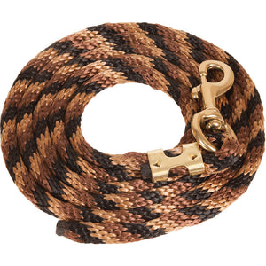 Poly Lead Rope with Bolt Snap Tack - Lead Ropes Teskey's Black/Brown/Tan  