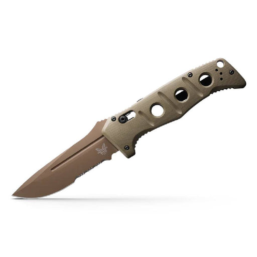 Benchmade Auto Adamas OD Green G10 Half-Serrated Knives Benchmade   