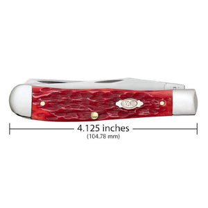 Case Dark Red Bone CS Trapper Peach Seed Jig w/Pocket Clip Knives WR CASE   