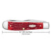 Case Dark Red Bone CS Trapper Peach Seed Jig w/Pocket Clip Knives W.R. Case