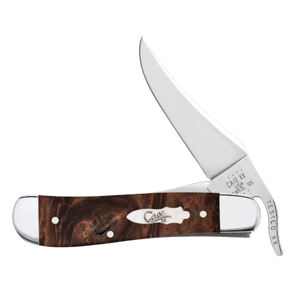 Case Smooth Brown Maple Burl Wood Russlock Knives WR CASE   
