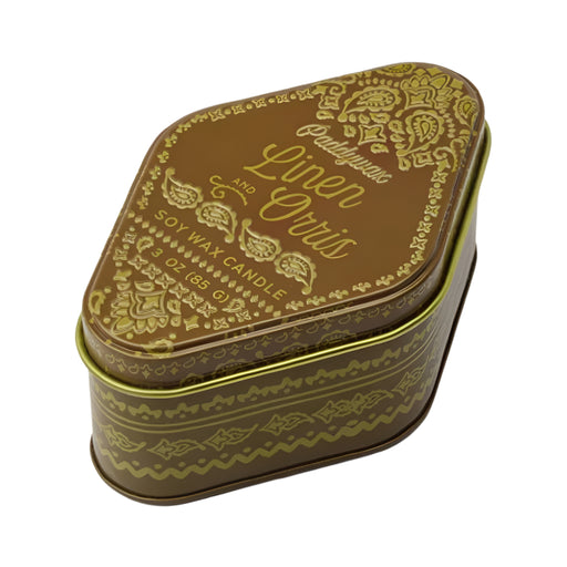 Paddywax Station Ochre Printed Bandana Tin - 3.5 oz Linen & Orris - FINAL SALE HOME & GIFTS - Home Decor - Candles + Diffusers Paddywax