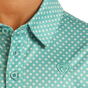 Rock & Roll Denim Boy's Micro Geo Print Polo KIDS - Boys - Clothing - Shirts - Short Sleeve Shirts Panhandle   