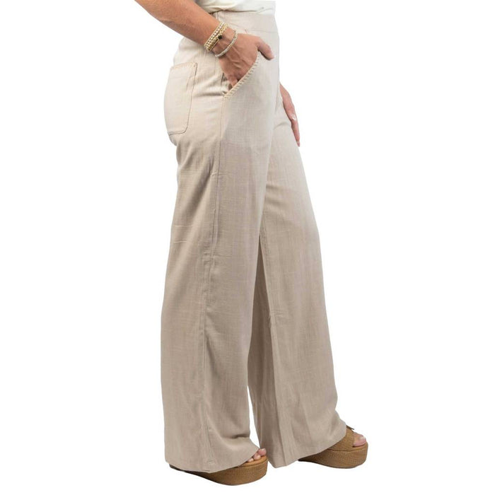 Natural Linen Whip Stitch Wide Leg Pant WOMEN - Clothing - Pants & Leggings Rhythm