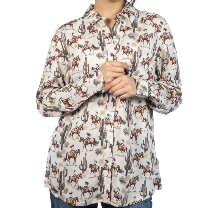 Panhandle Slim Women's Desert Print Natural Button Down Shirt WOMEN - Clothing - Tops - Long Sleeved Panhandle