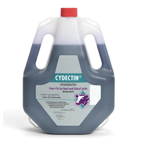 Elanco Cydectin (Moxidectin) Pour-on for Beef and Dairy Cattle Livestock - De-Wormer Elanco 2.5L  