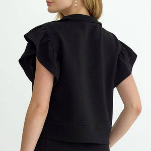Textured Half Zip Top WOMEN - Clothing - Tops - Short Sleeved Entro   