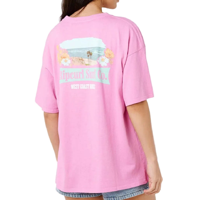 Rip Curl Women's West Coast Heritage Fuchsia Tee