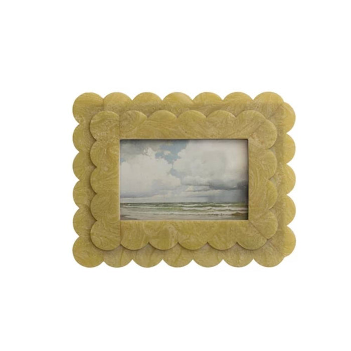 2- Layer Scalloped Resin Photo Frame - 4" x 6" Home & Gifts - Home Decor - Decorative Accents Creative Co-Op Camel