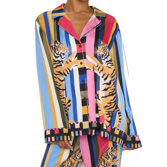 Show Me Your Mumu Classic Tiger Dreams Silky PJ Set WOMEN - Clothing - Loungewear Show Me Your Mumu