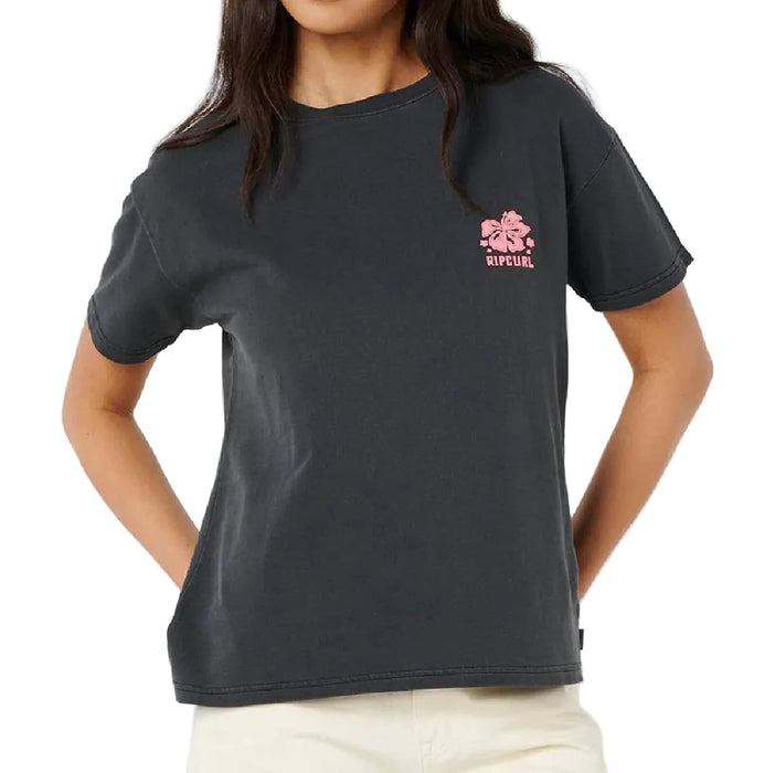 Rip Curl Women'sSurf Puff Party Pack Relaxed Washed Black Tee