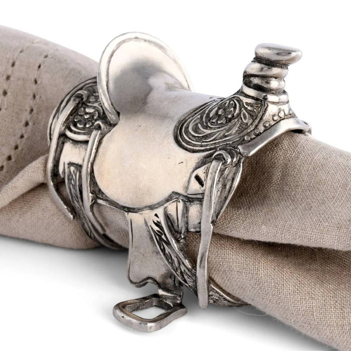 Vagabond House Pewter Cowboy Saddle Napkin Ring HOME & GIFTS - Tabletop + Kitchen - Kitchen Decor Vagabond House   