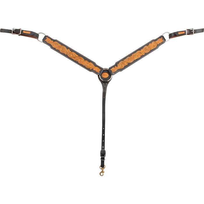Martin Saddlery 2-1/2" Dark Framed Floral Breast Collar