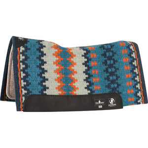 Classic Equine Zone Wool Top Pad 32" x 34" Tack - Saddle Pads Classic Equine Navy/Tangerine  