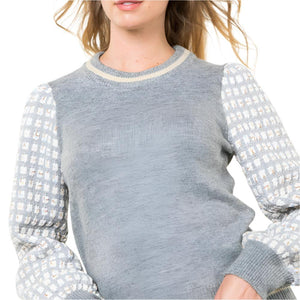 Tweed Sleeve Knit Sweater WOMEN - Clothing - Sweaters & Cardigans THML Clothing