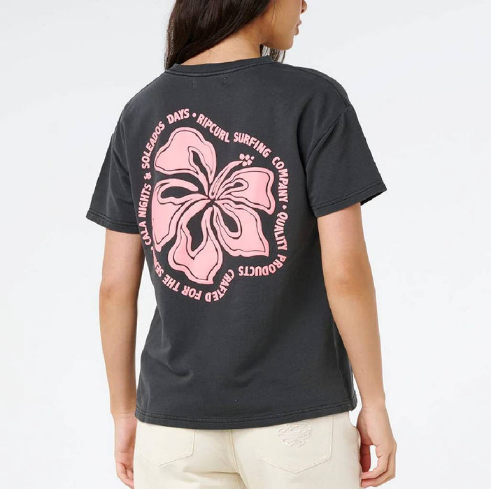 Rip Curl Women'sSurf Puff Party Pack Relaxed Washed Black Tee