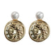 Genuine Pearl/Gold Coin Statement Earrings WOMEN - Accessories - Jewelry - Earrings St Armands Design of Sarasota   