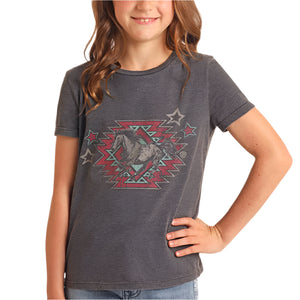 Rock & Roll Denim Girl's Aztec Bronc Tee KIDS - Girls - Clothing - T-Shirts Panhandle