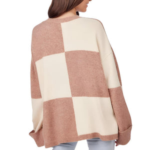 Mud Pie Oaklyn Checker Sweater WOMEN - Clothing - Sweaters & Cardigans Mud Pie   