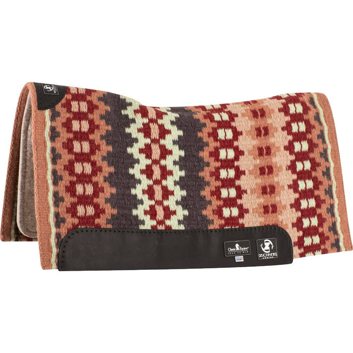 Classic Equine Zone Wool Top Pad 32"x34" Tack - Saddle Pads Classic Equine Rose/Pistachio